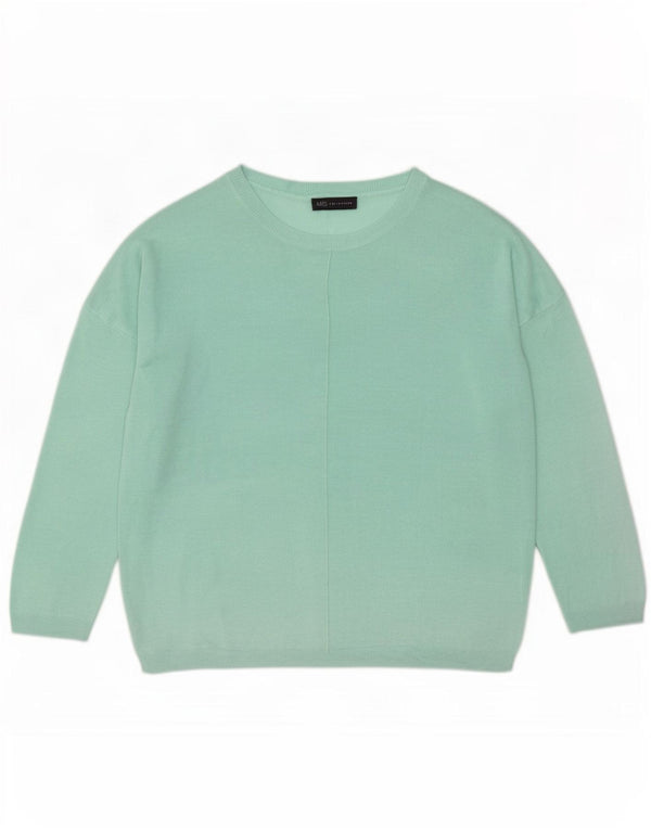 Marks & Spencer Damski sweter z dekoltem w łódkę, UK 16, duży, turkusowy
