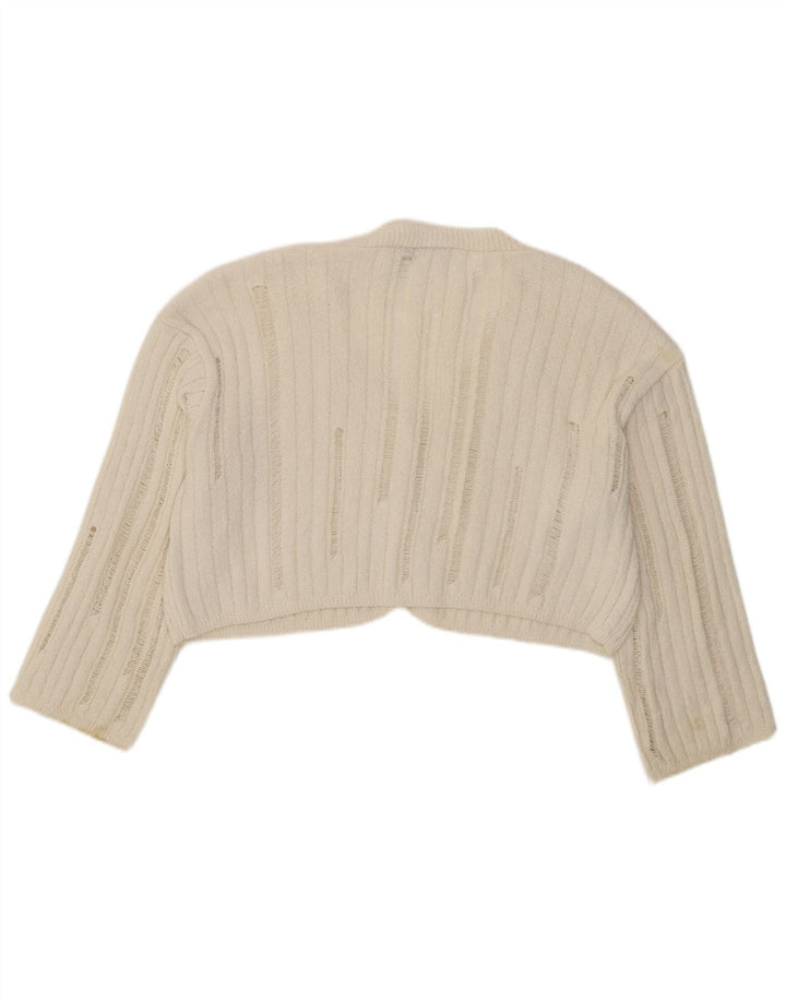 Damski sweter oversize Zara Bolero UK 10, mały, w kolorze złamanej bieli