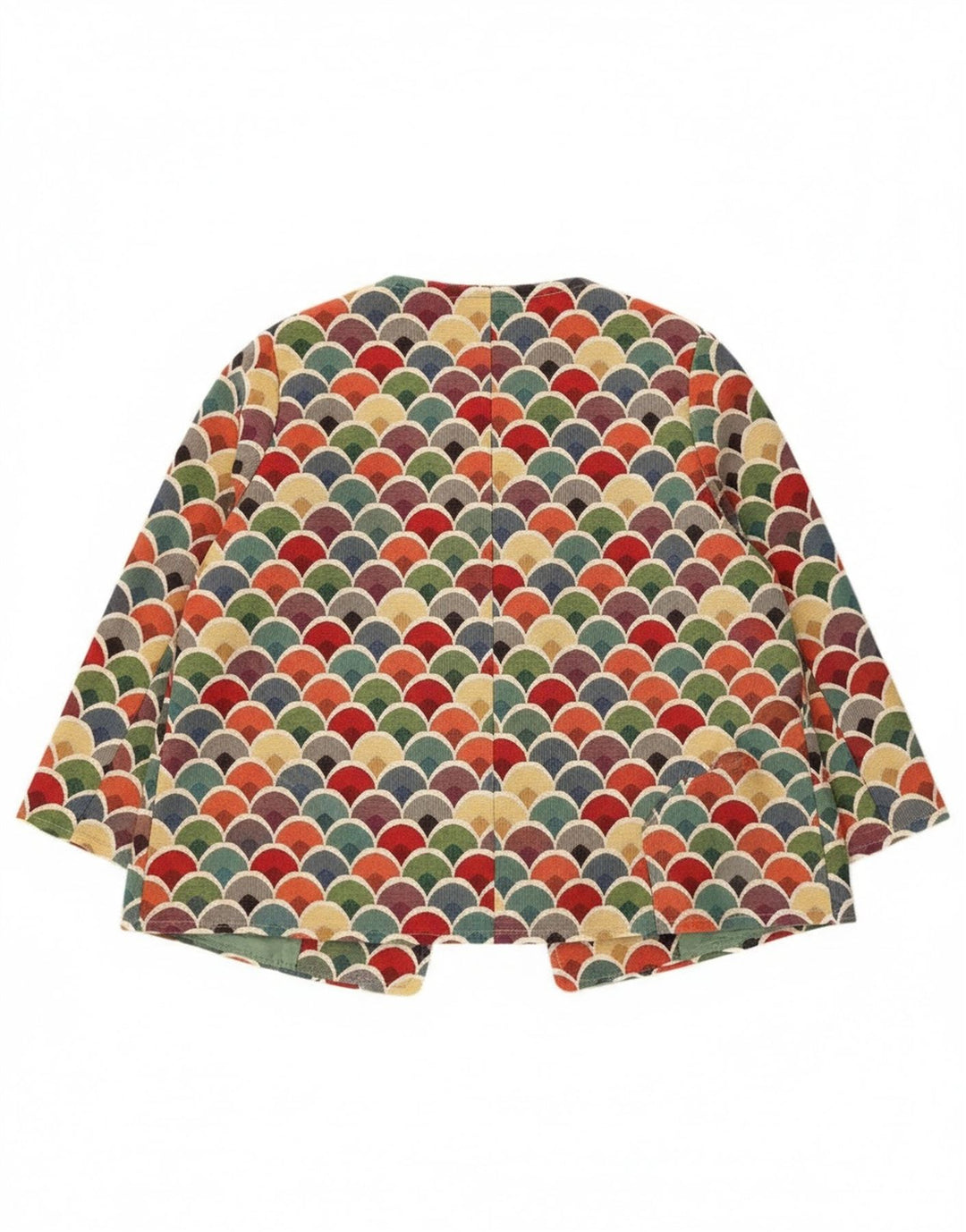 Vintage damska marynarka z rękawem 3/4 UK 12, średnia, wielobarwna