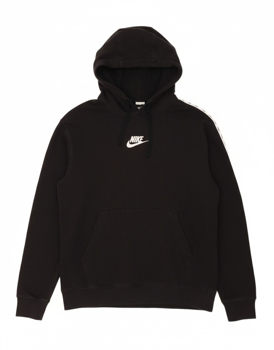 NIKE Mens Graphic Hoodie Jumper Medium Black Cotton