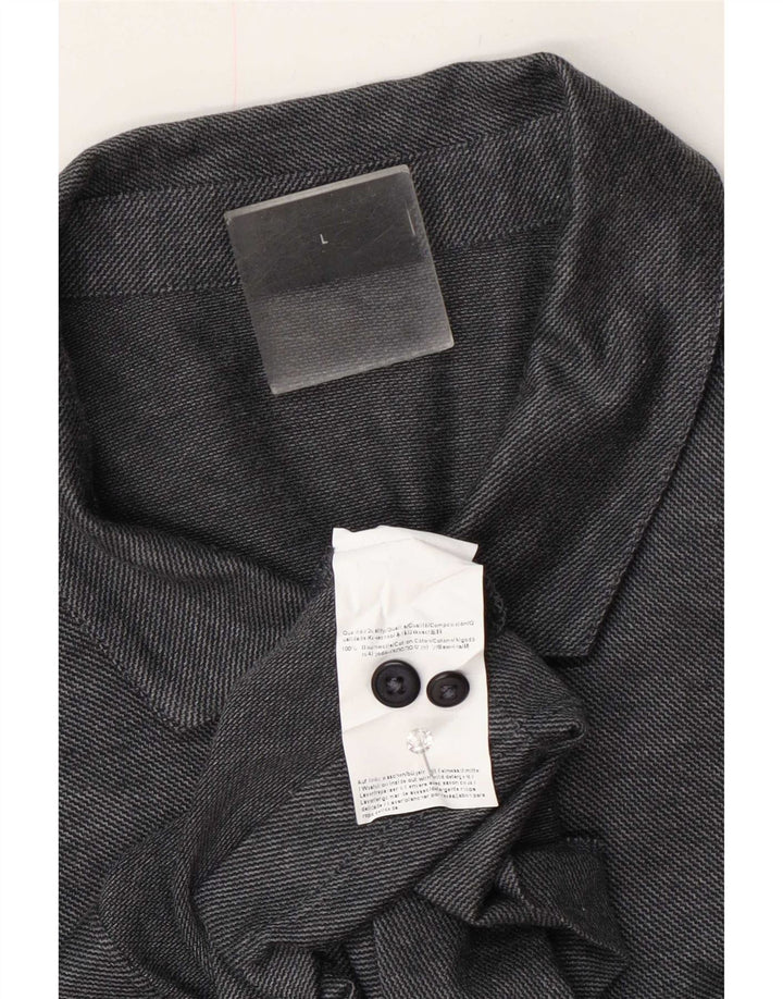 Męska koszula slim fit Hugo Boss, duża, szara, bawełniana