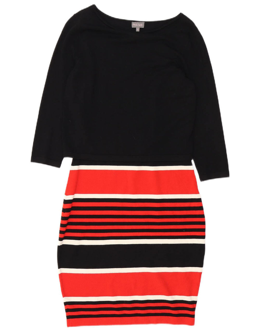 Damska sukienka sweterkowa z rękawem 3/4 PHASE EIGHT UK 10 w małe czarne paski