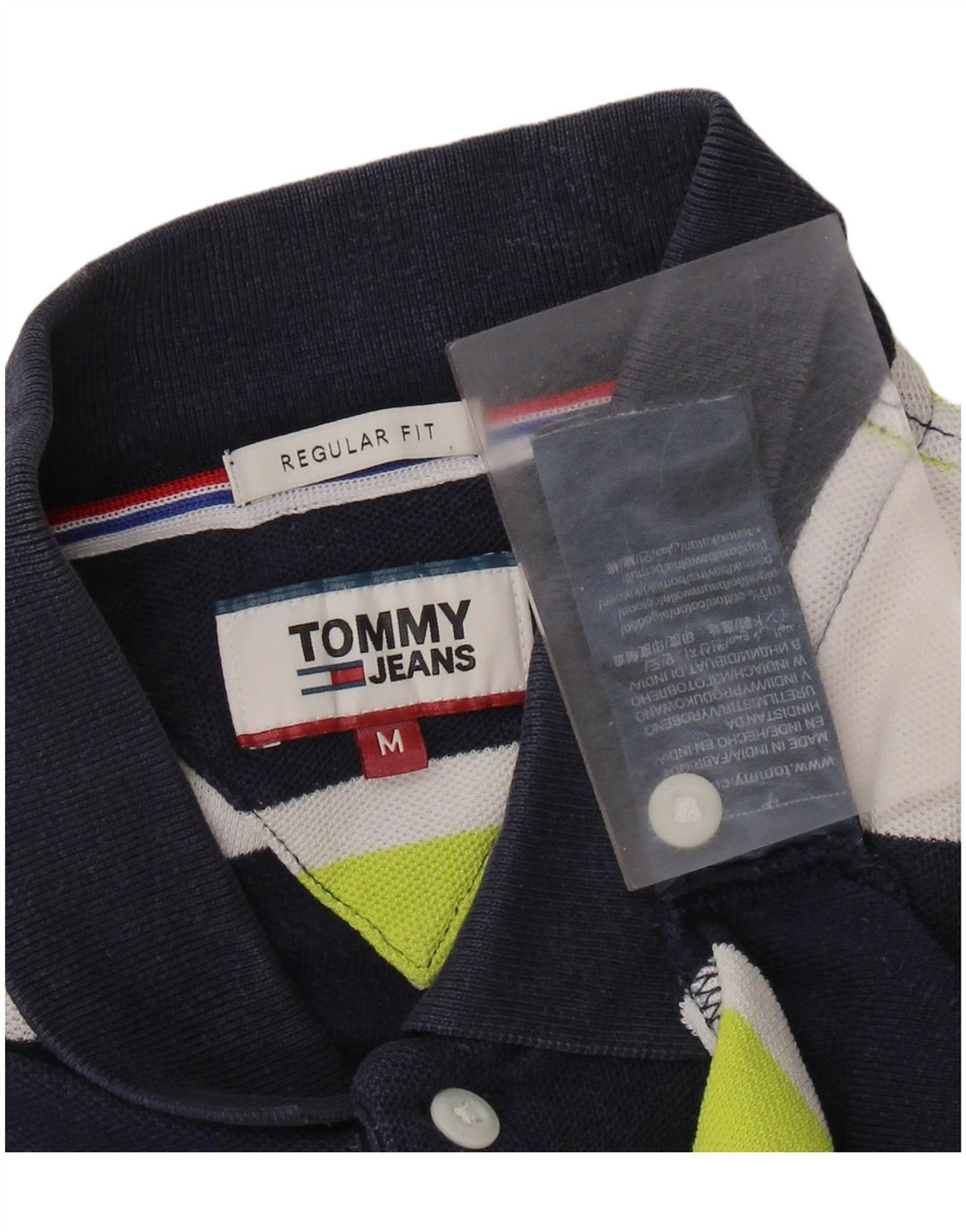 Męska koszulka polo do rugby TOMMY HILFIGER z grafiką, w średnie granatowe paski