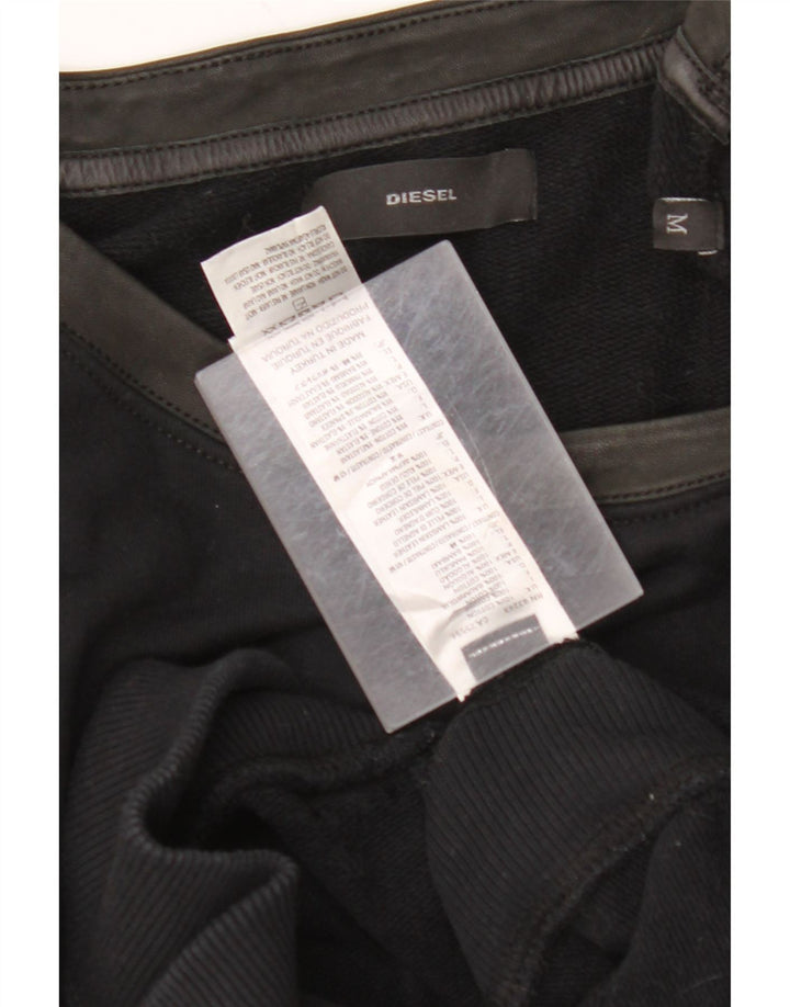 Damska sukienka sweterkowa DIESEL UK 12 Średnia czarna bawełna z blokami kolorów