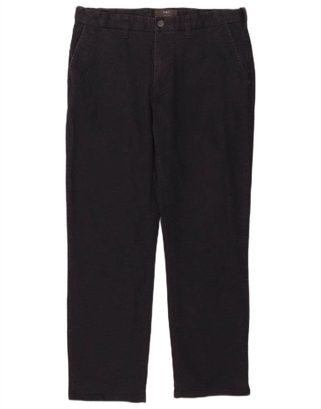 Męskie spodnie Chino Regular Marks & Spencer W34 L29 Czarne bawełniane