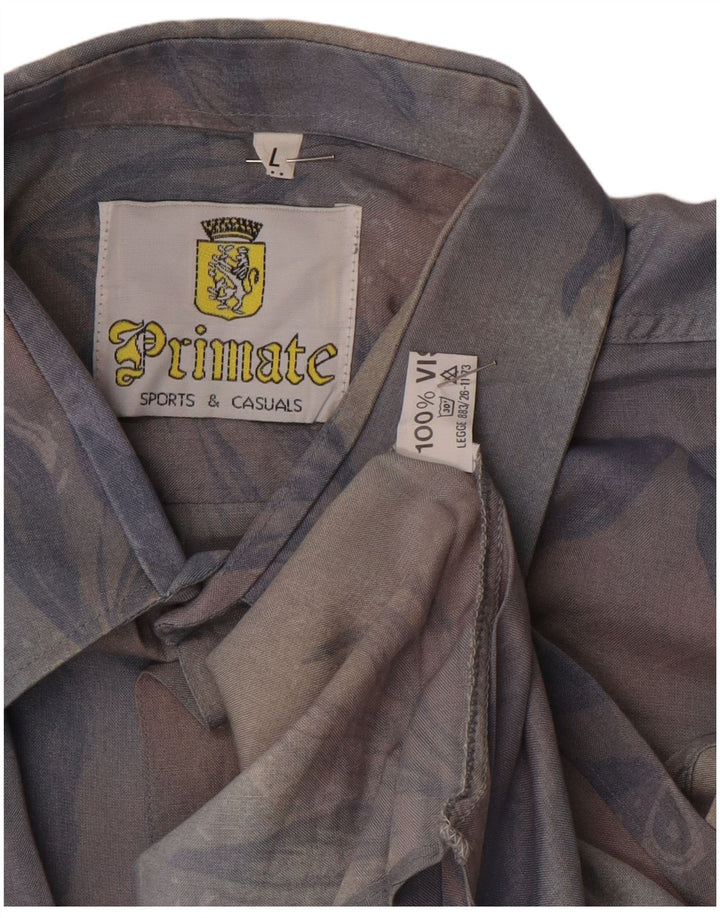 Koszula męska VINTAGE duża wielokolorowa wiskoza w kwiaty