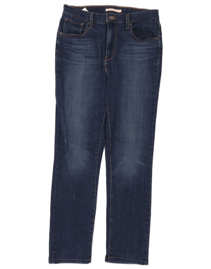 Damskie proste dżinsy LEVI'S 724 z wysokim stanem W31 L32 Niebieska bawełna