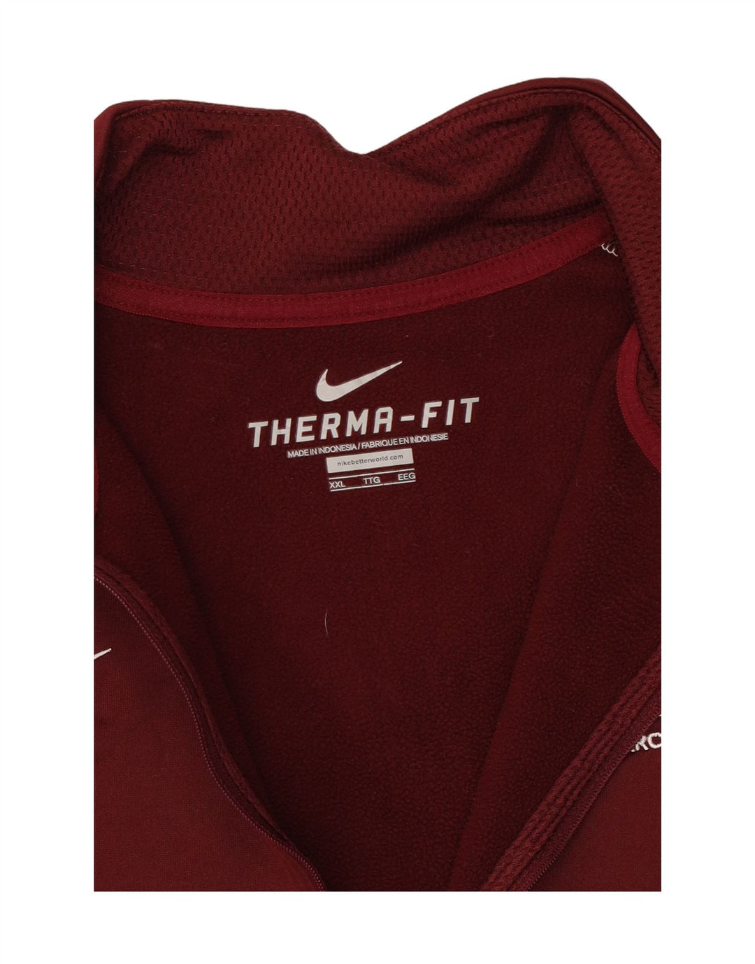 NIKE Mens Therma-Fit Zip Neck Sweatshirt Jumper 2XL Red Polyester