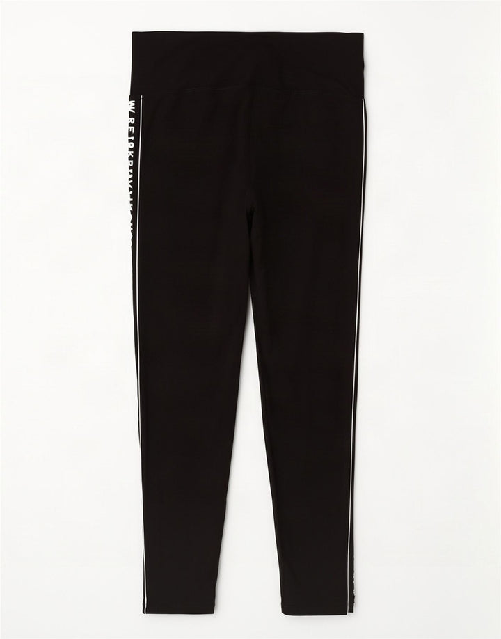 Damskie legginsy graficzne Dkny UK 14, średnie, czarne, bawełniane