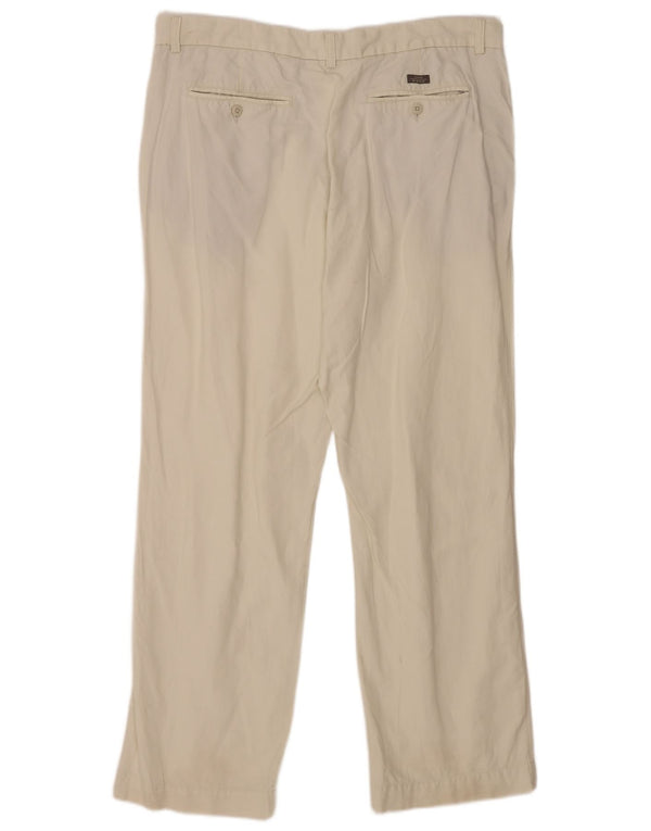 Męskie spodnie garniturowe Marks & Spencer Blue Harbor Straight W40 L33 Off White