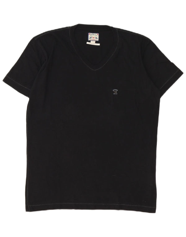 T-shirt męski Diesel o regularnym kroju, średniej wielkości, czarny, bawełniany