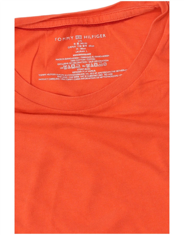 T-shirt męski Tommy Hilfiger, duży, pomarańczowy, bawełniany