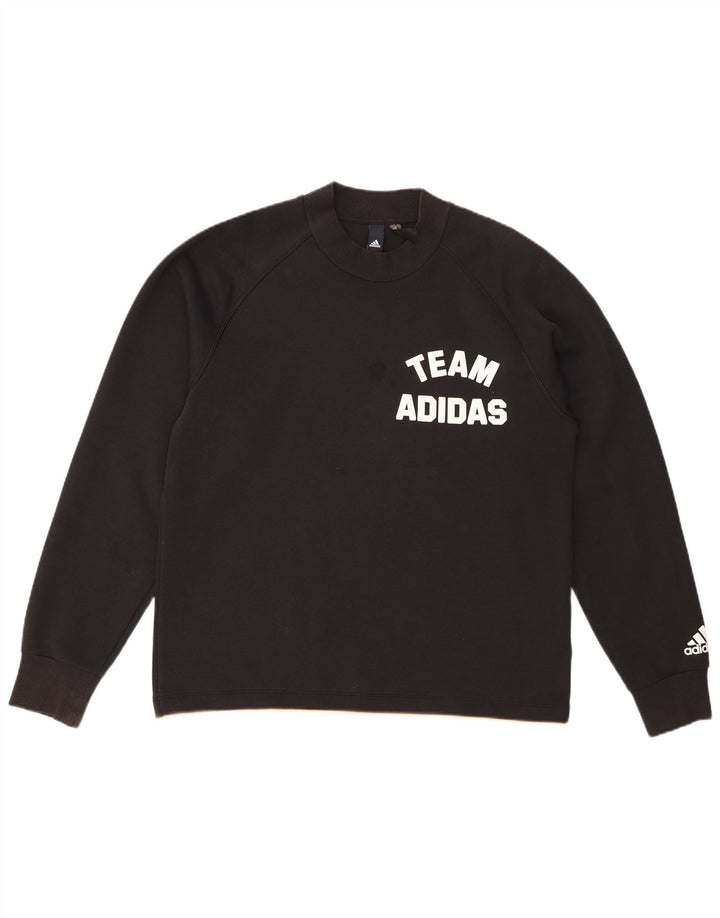 Męska bluza z grafiką ADIDAS, duża, czarna, bawełniana