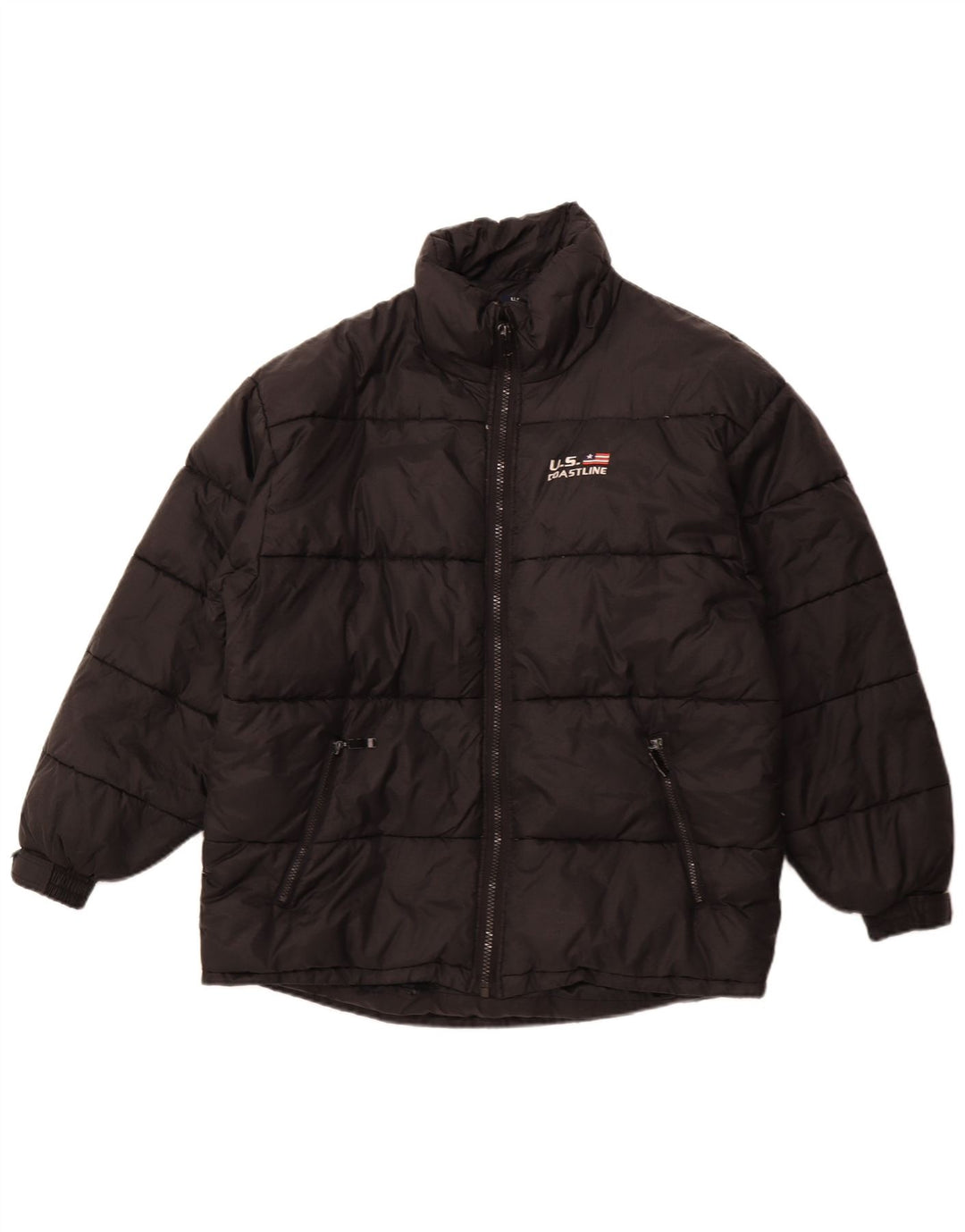 Vintage męska ocieplana kurtka UK 42 XL, czarny poliester