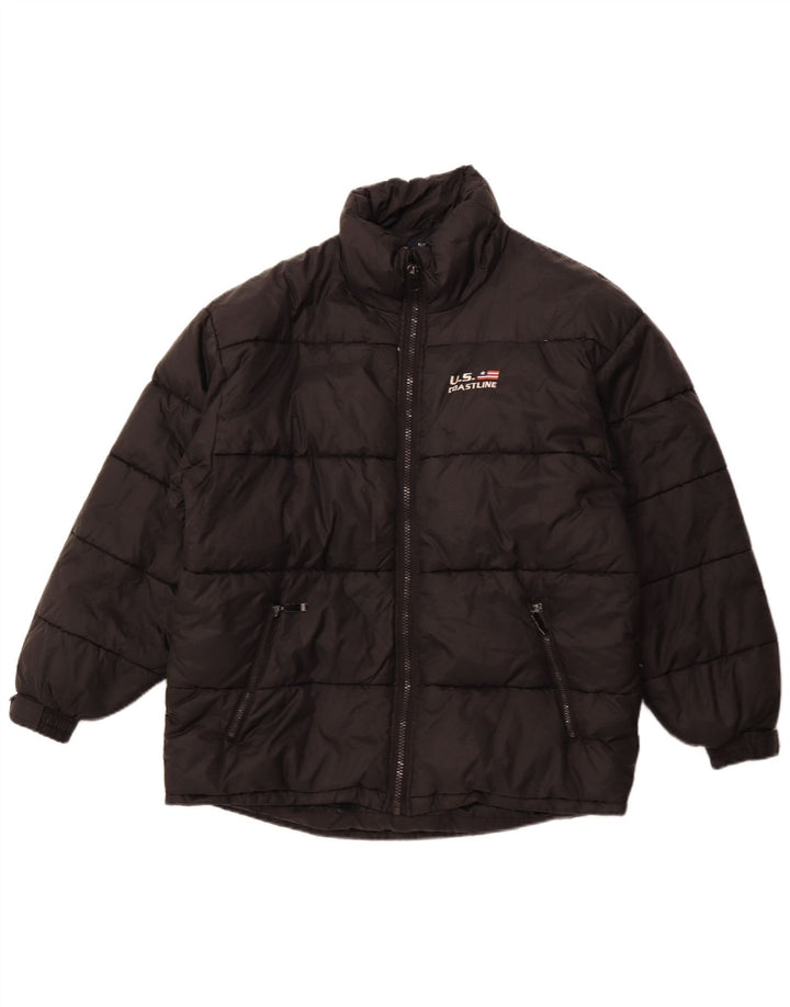 Vintage męska ocieplana kurtka UK 42 XL, czarny poliester