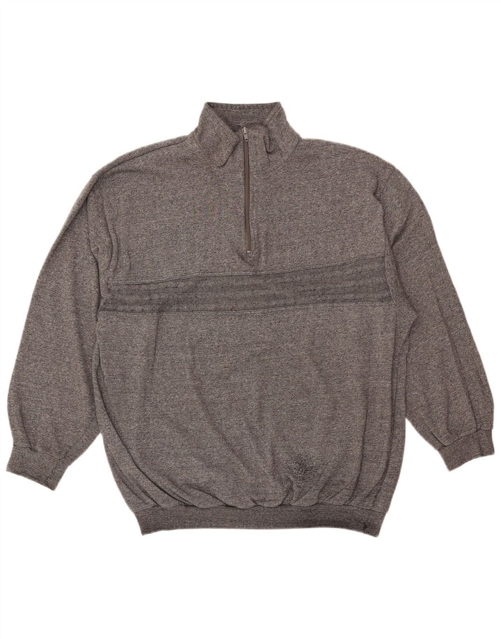 Damska bluza z zamkiem VINTAGE UK 18 XL, szara, nakrapiana