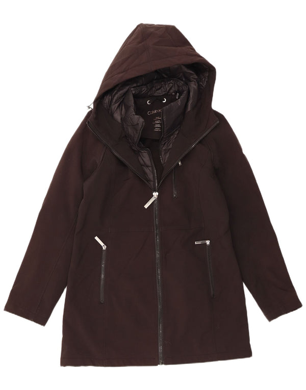 Damska kurtka wiatrówka CALVIN KLEIN z kapturem UK 14, średni czarny poliester