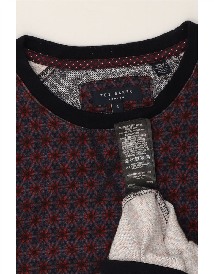 Męski sweter Ted Baker z okrągłym dekoltem, rozmiar 3, średni, wielokolorowy w kwiaty