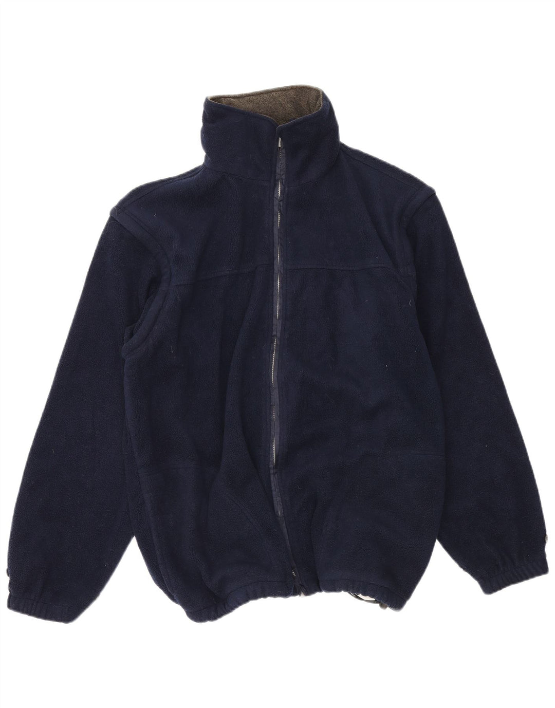 VINTAGE Mens Fleece Jacket UK 42 XL Navy Blue