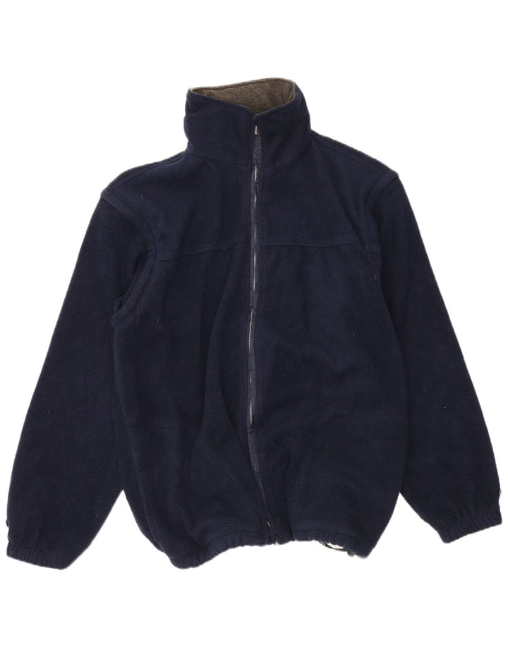 VINTAGE Mens Fleece Jacket UK 42 XL Navy Blue