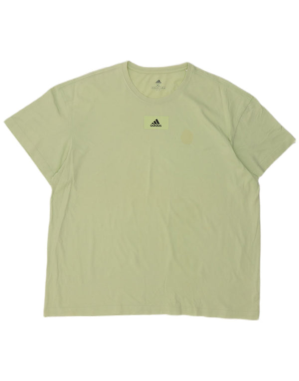 Adidas Mens T-Shirt Top XL Green Cotton