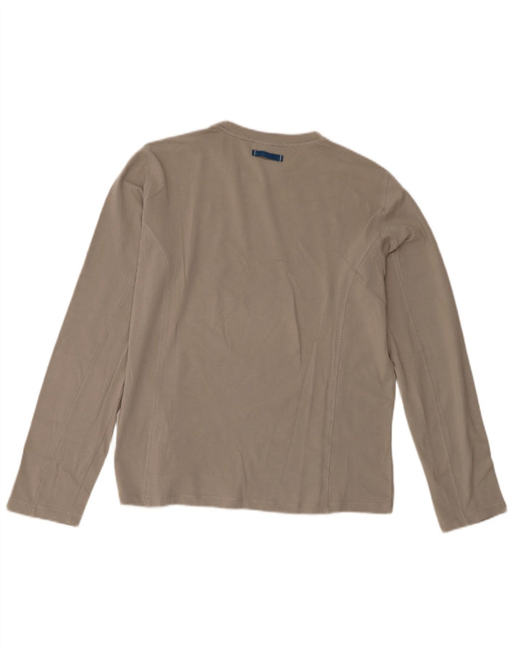 Damski top graficzny Trussardi Jeans z długim rękawem, UK 14, średnioszary, bawełniany