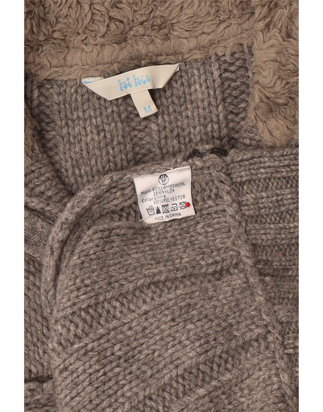Męski sweter z zamkiem błyskawicznym Fat Face Średni szary wełniany