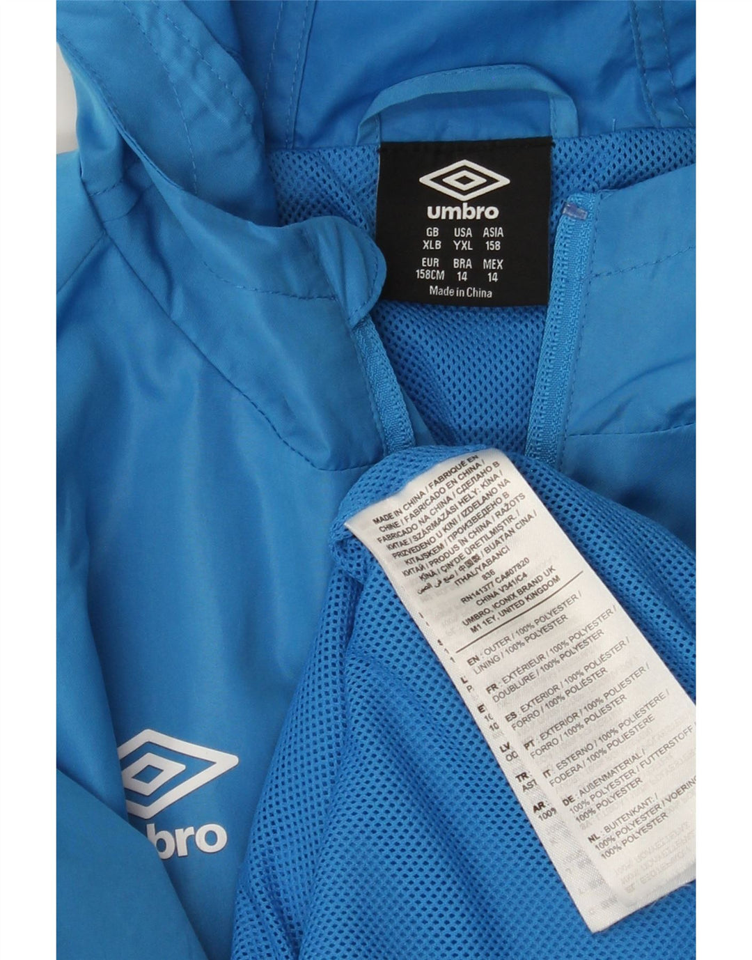 UMBRO Chłopięca bluza dresowa z kapturem, 13-14 lat XL, niebieska, poliester
