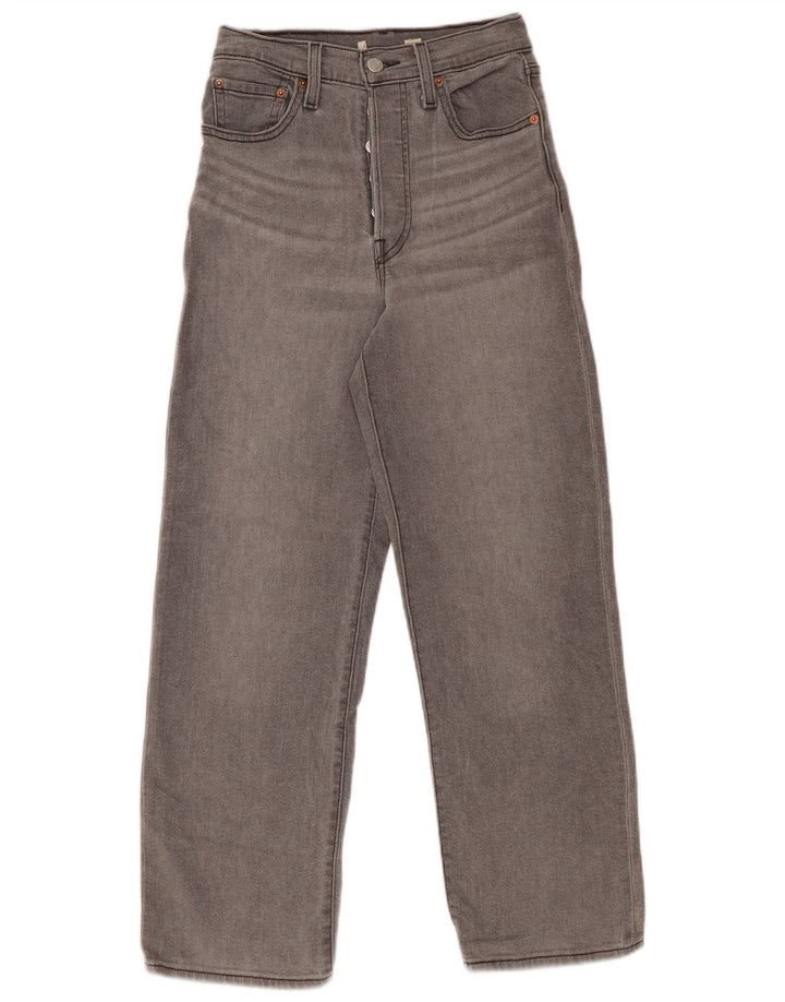 Damskie jeansy LEVI'S z szeroką nogawką i wysokim stanem W24 L27 szare