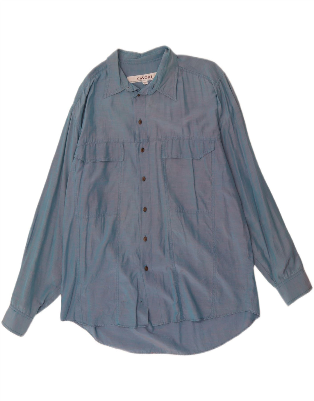 CAVORI Mens Shirt Size 41/42 Large Blue Vintage Cavori and Second-Hand Cavori from Messina Hembry 