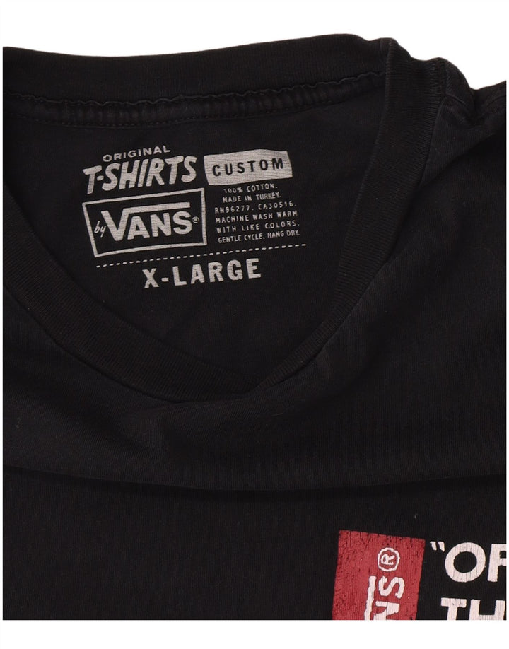 Męska koszulka z grafiką Vans, góra XL, czarna, bawełniana
