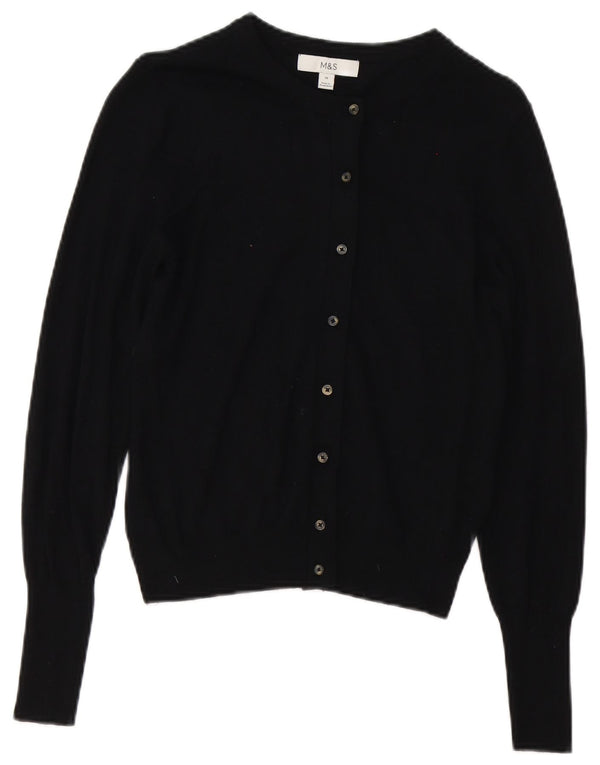 Marks & Spencer Damski sweter kardigan UK 10 Small, czarna wiskoza