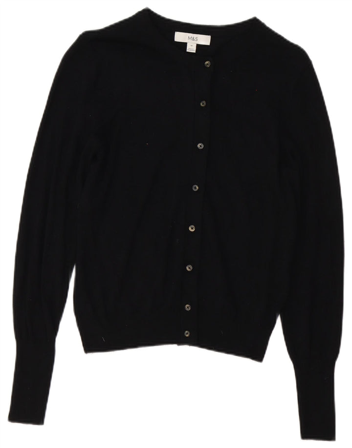 Marks & Spencer Damski sweter kardigan UK 10 Small, czarna wiskoza