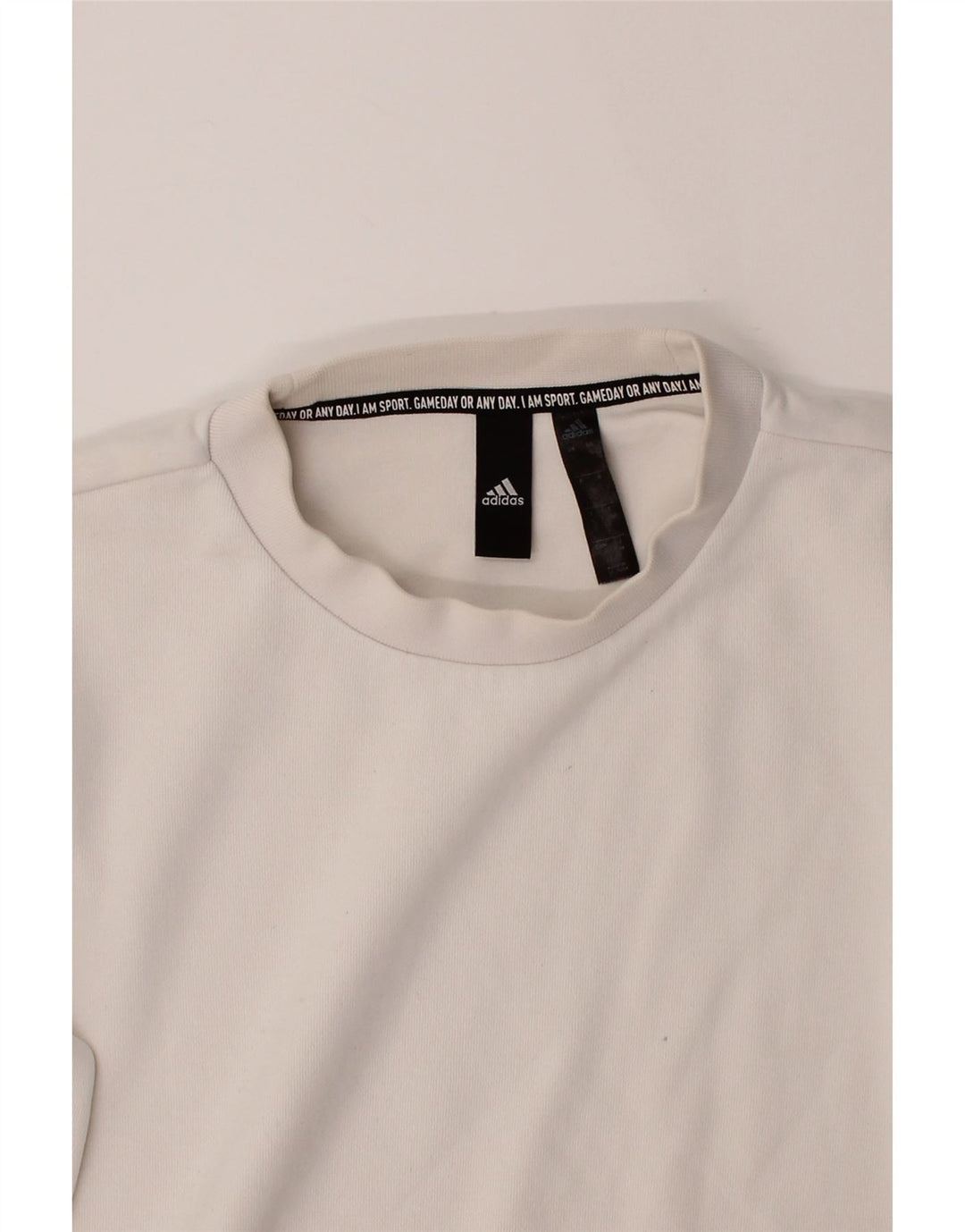 ADIDAS Mens Graphic Sweatshirt Jumper Medium White Cashmere Vintage Adidas and Second-Hand Adidas from Messina Hembry 