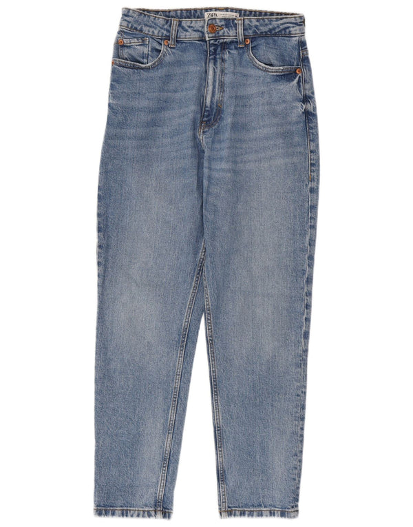 Zara Womens High Waist Tapered Jeans EU 38 Small W28 L27 Blue