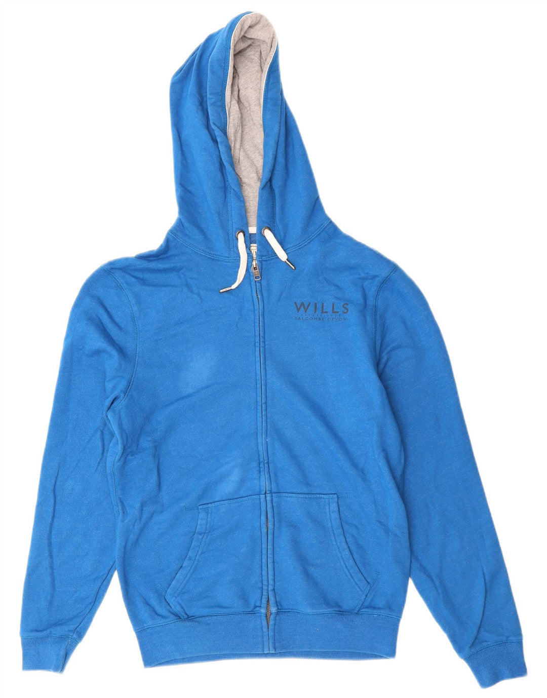 JACK WILLS Męski sweter z kapturem i zamkiem Salcombe Devon, mały, niebieski
