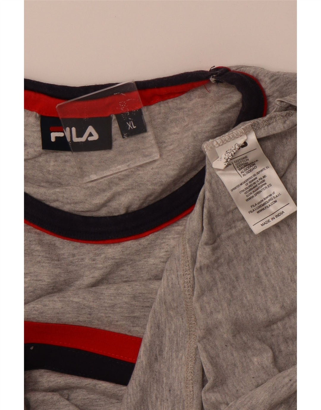T-shirt damski FILA Top UK 18 XL, bawełniany w szare paski
