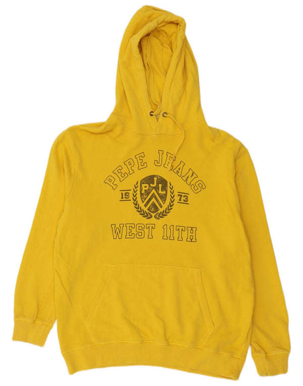 Męska bluza z kapturem PEPE Jeans o regularnym kroju XL, żółta, bawełniana