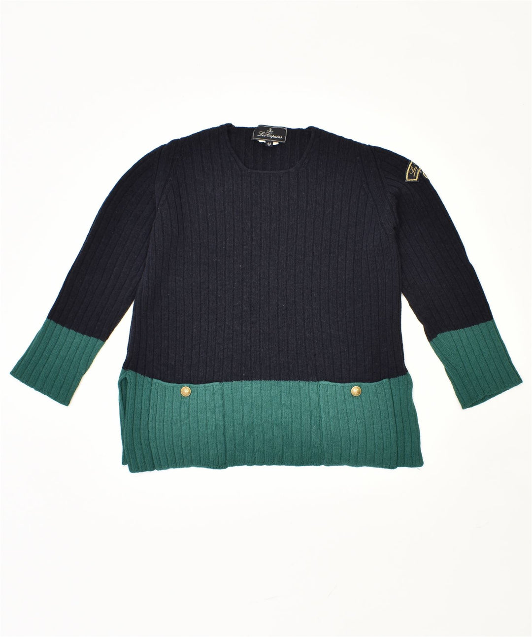 Damski sweter z okrągłym dekoltem LES COPAINS IT 42 Średni granatowy Vintage