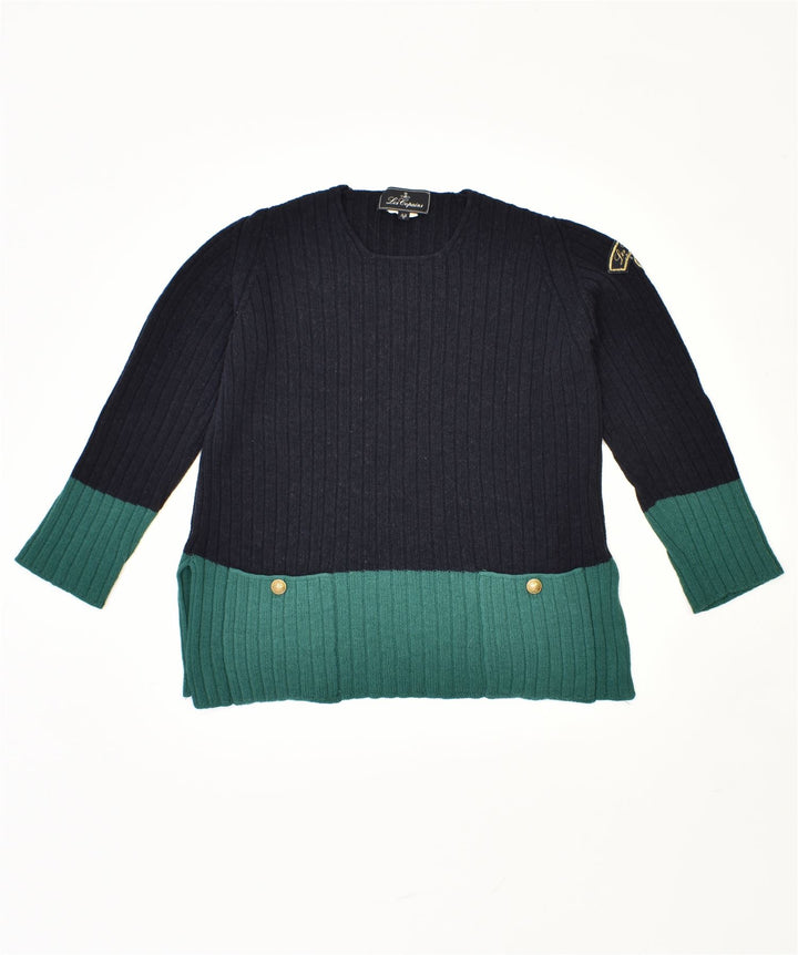 Damski sweter z okrągłym dekoltem LES COPAINS IT 42 Średni granatowy Vintage