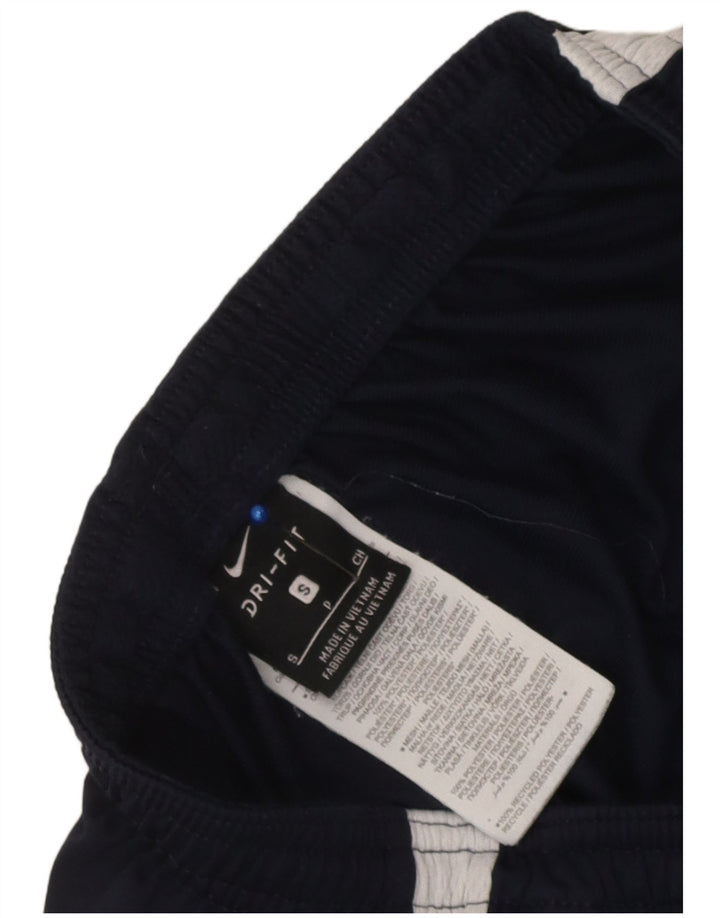 Męskie spodnie dresowe Nike Dri Fit, małe, granatowe, z poliestru w blokach kolorów