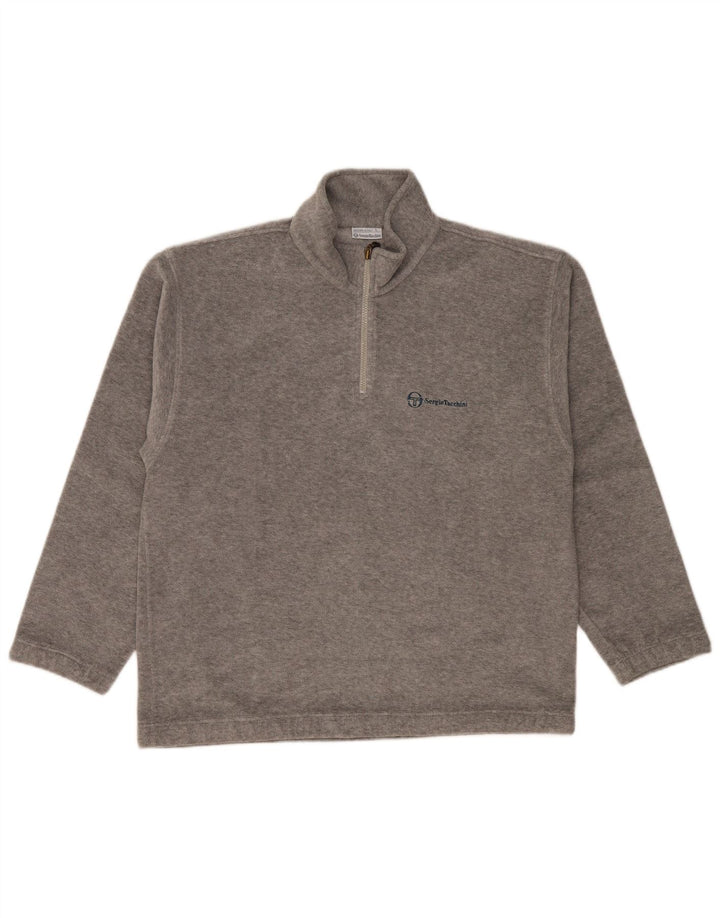 Męski sweter polarowy Sergio Tacchini z zamkiem błyskawicznym, duży, szary