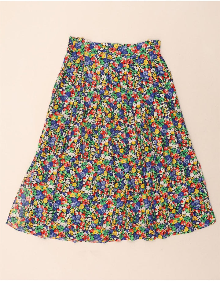 VINTAGE Womens Pleated Skirt EU 40 Medium W30  Multicoloured Floral Vintage Vintage and Second-Hand Vintage from Messina Hembry 