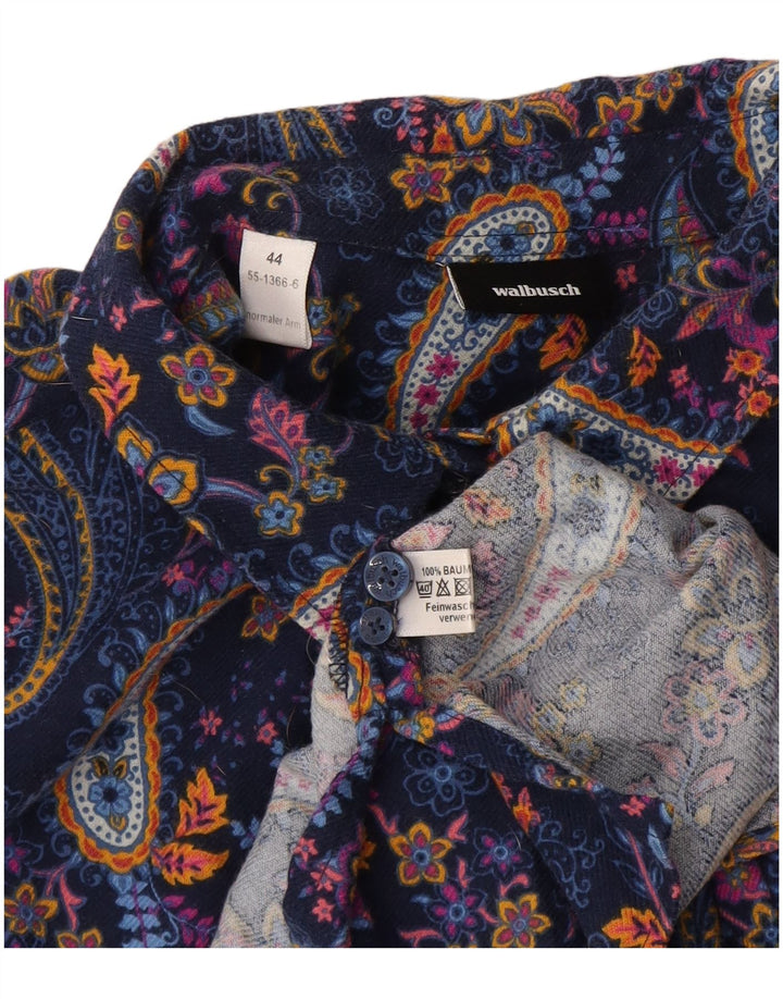Damska bluzka koszulowa oversize Walbusch IT 44 Średni granatowy paisley