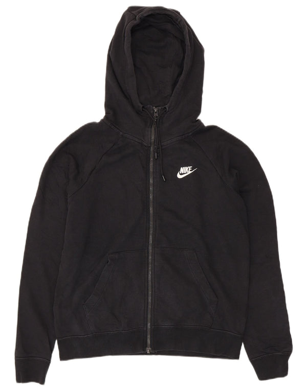Damski sweter oversize z kapturem i zamkiem NIKE UK 10, mały, czarny, bawełniany