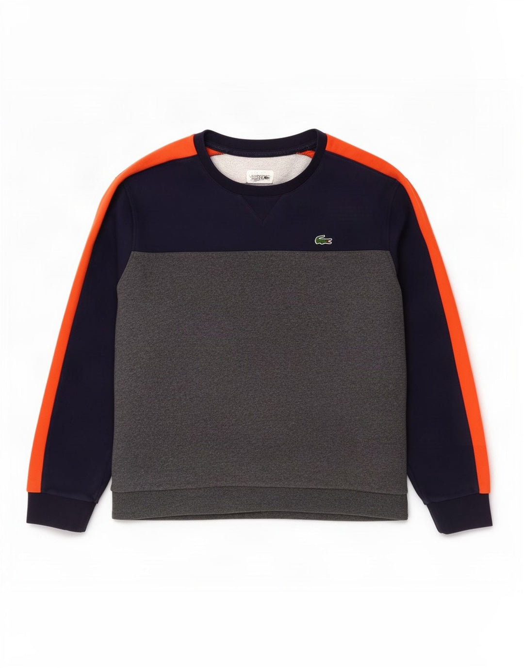 Męska bluza Lacoste, rozmiar 8, 3XL, szara bawełna z blokami kolorów