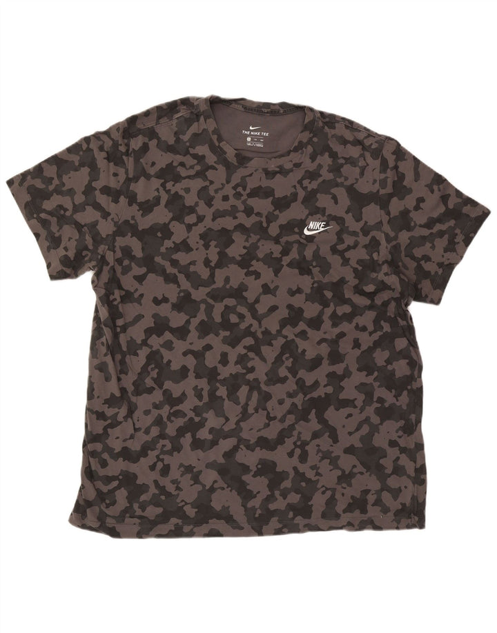 T-shirt męski Nike, 2XL, szary, bawełniany kamuflaż