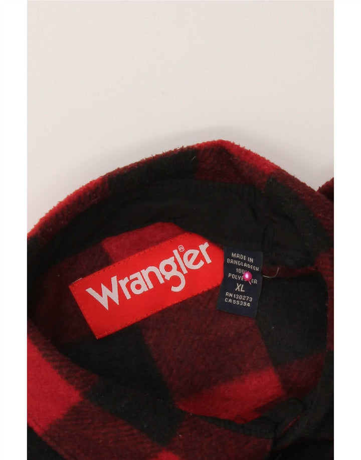 Męska koszula flanelowa Wrangler XL, poliester w czerwoną kratę