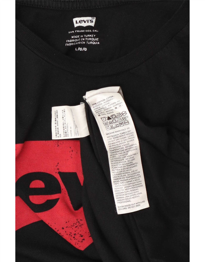 Męski T-shirt z grafiką Levi's, duży, czarny, bawełniany