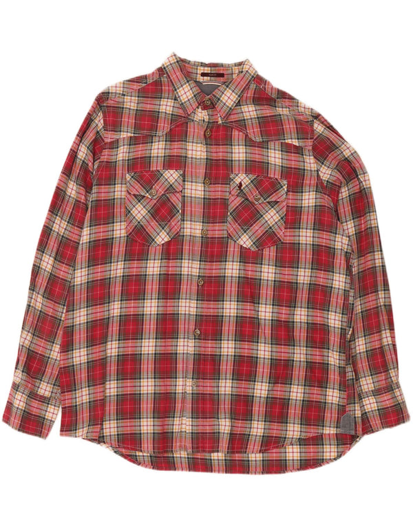 MARLBORO CLASSICS Męska koszula flanelowa slim fit 3XL w czerwoną kratkę